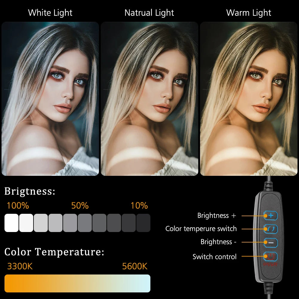 6-Inch LED Video Light Panel with RGB Filters and Tripod Kit