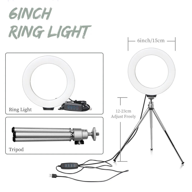 6-Inch LED Video Light Panel with RGB Filters and Tripod Kit