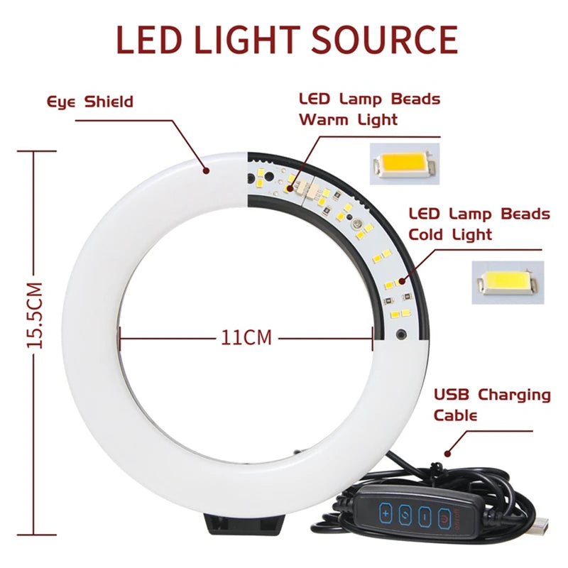 6-Inch LED Video Light Panel with RGB Filters and Tripod Kit