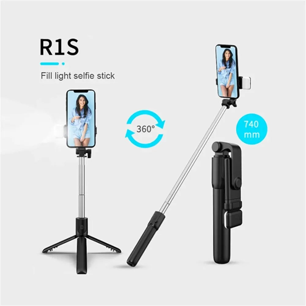 Bluetooth Selfie Stick Tripod with LED Fill Light and Remote