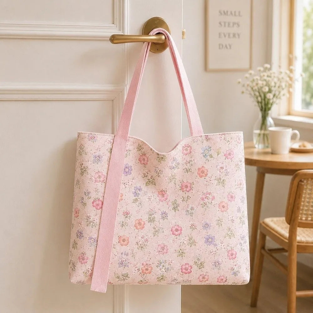 Floral Canvas Large Capacity Tote Bag