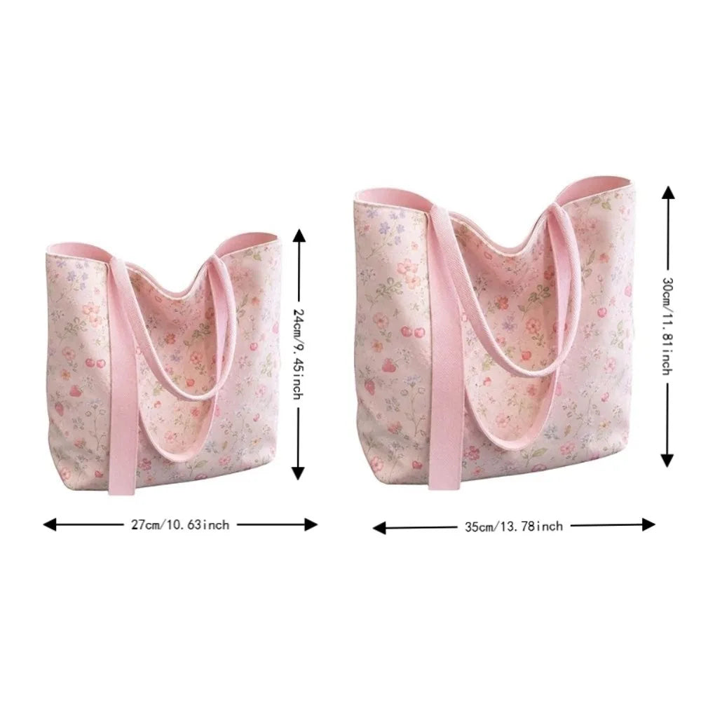 Floral Canvas Large Capacity Tote Bag