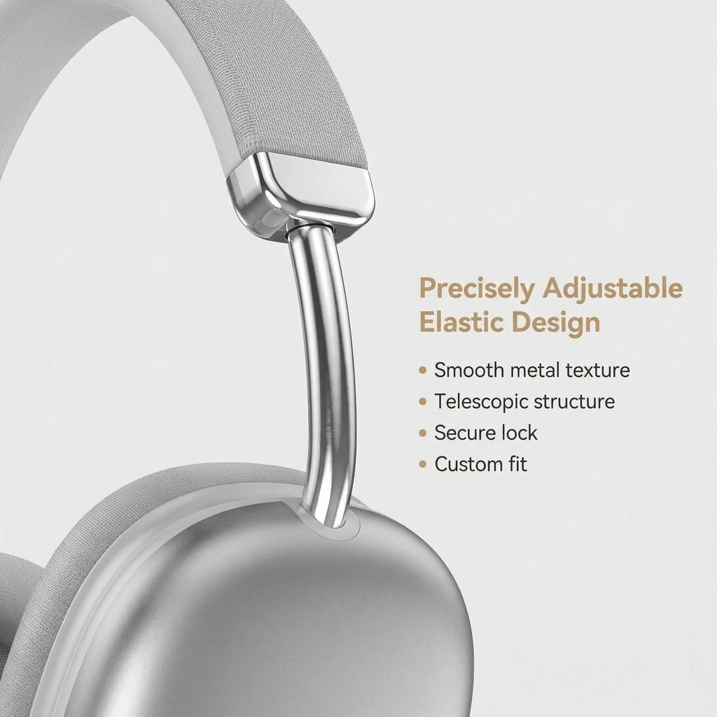 Wireless Over-Ear Fabric Headband Headphones with Noise Cancelling
