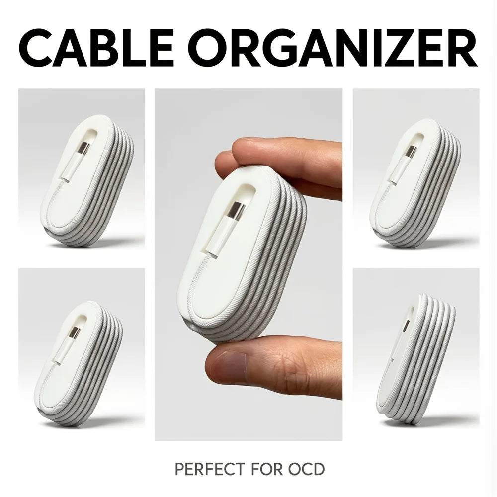 Portable Desktop Cable Winder and Cord Storage Organizer