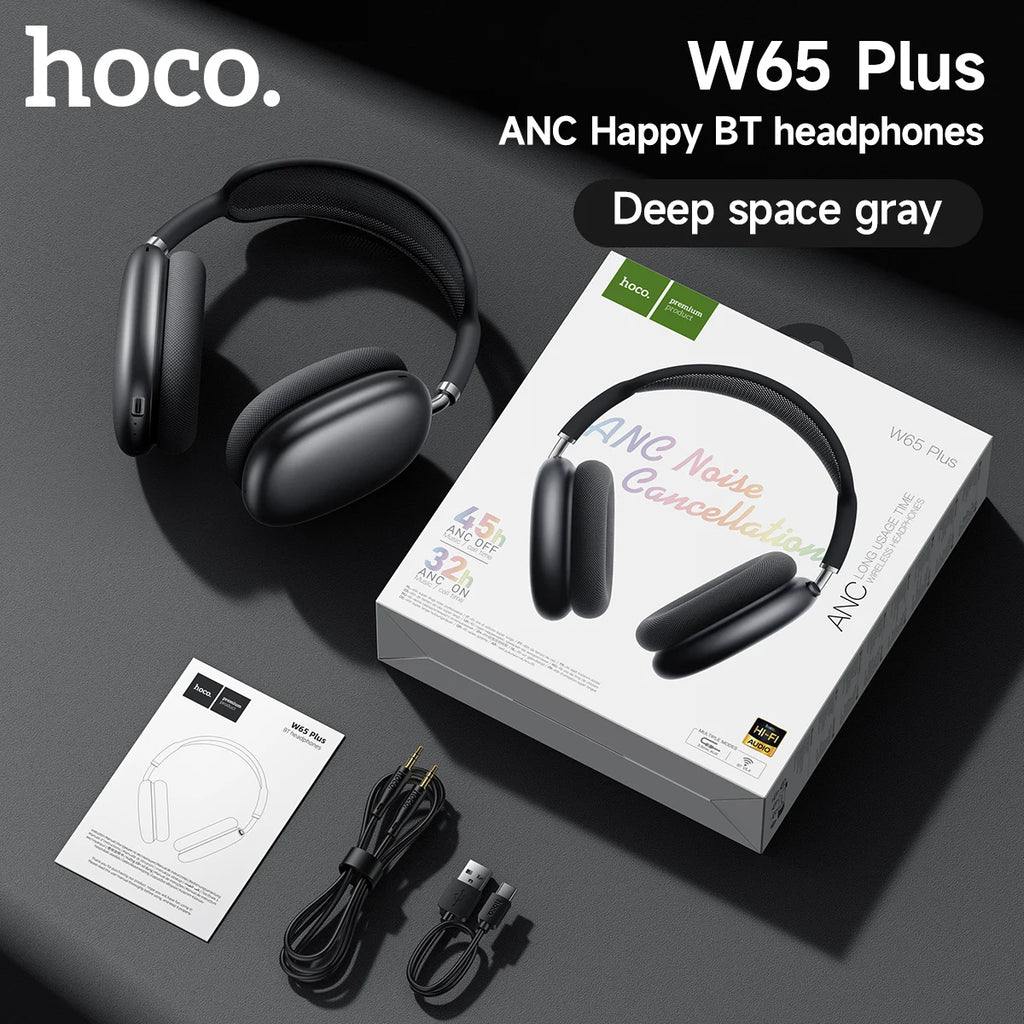 HOCO W65 Plus ANC Wireless Over-Ear Bluetooth Headphones
