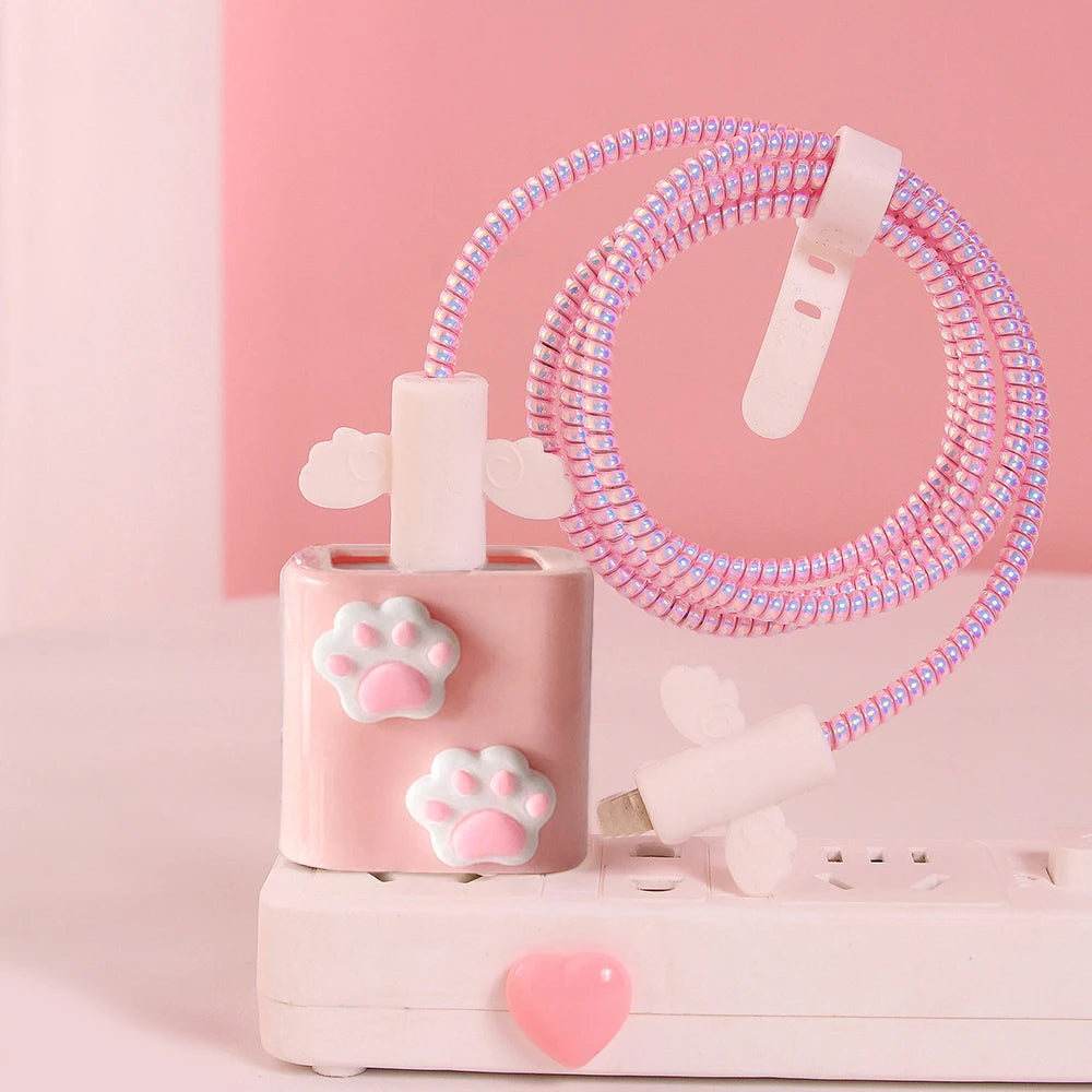 Cherry Flower 18W/20W Charger and Data Cable Protector Cover