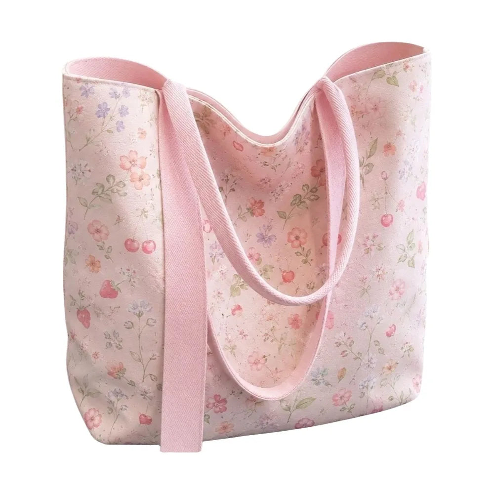 Floral Canvas Large Capacity Tote Bag