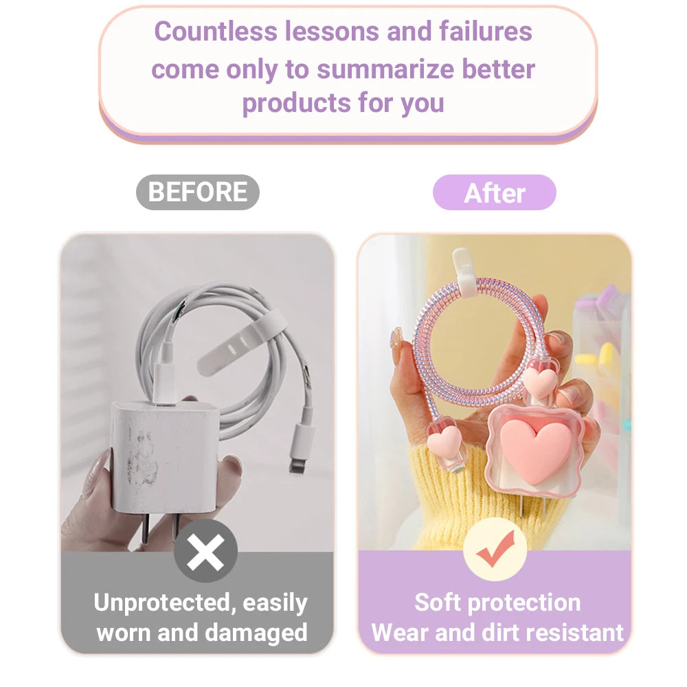Cherry Flower 18W/20W Charger and Data Cable Protector Cover