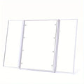 Portable Lighted Makeup Mirror 3 Way Trifold with Lights, LED Mini Travel Folding Vanity Mirror with Stand, Giftos fr Woman