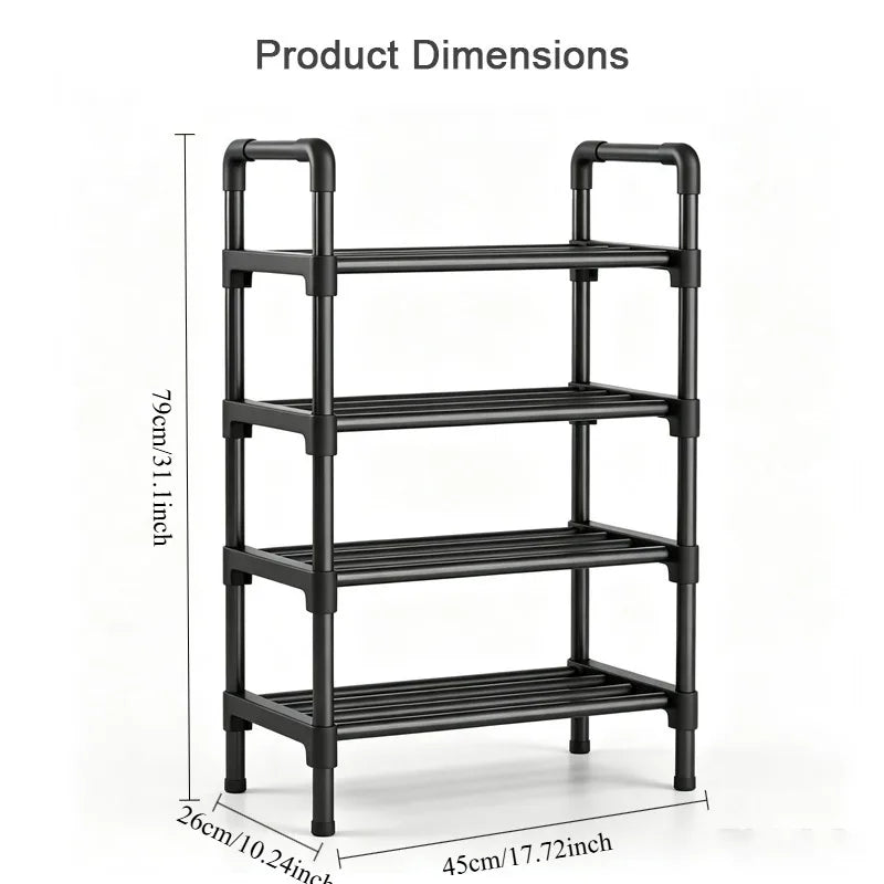 Multi-Layer Space-Saving Elevated Shoe Rack Storage Shelf