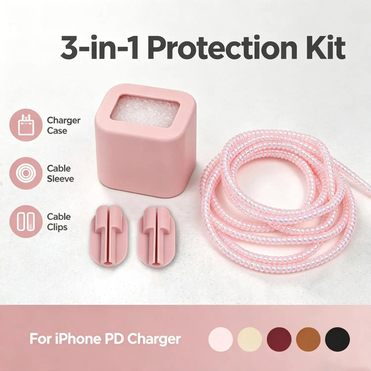 18W/20W Phone Charger Protector and Cable Winder for iPhone
