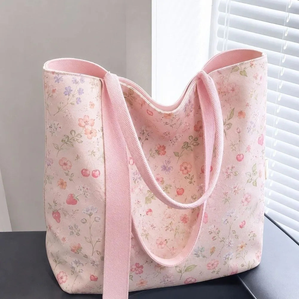 Floral Canvas Large Capacity Tote Bag