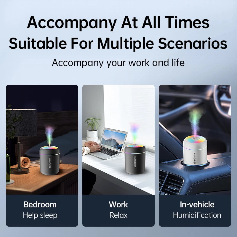 180ml Mini USB Electric Air Humidifier and Aroma Diffuser with Lights