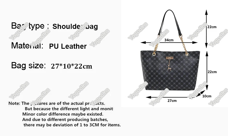 Large Capacity Soft Leather Tote Bag with Hanging Accessories