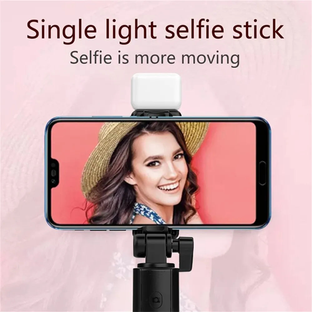 Portable Bluetooth Selfie Stick Tripod with Remote and Fill Light