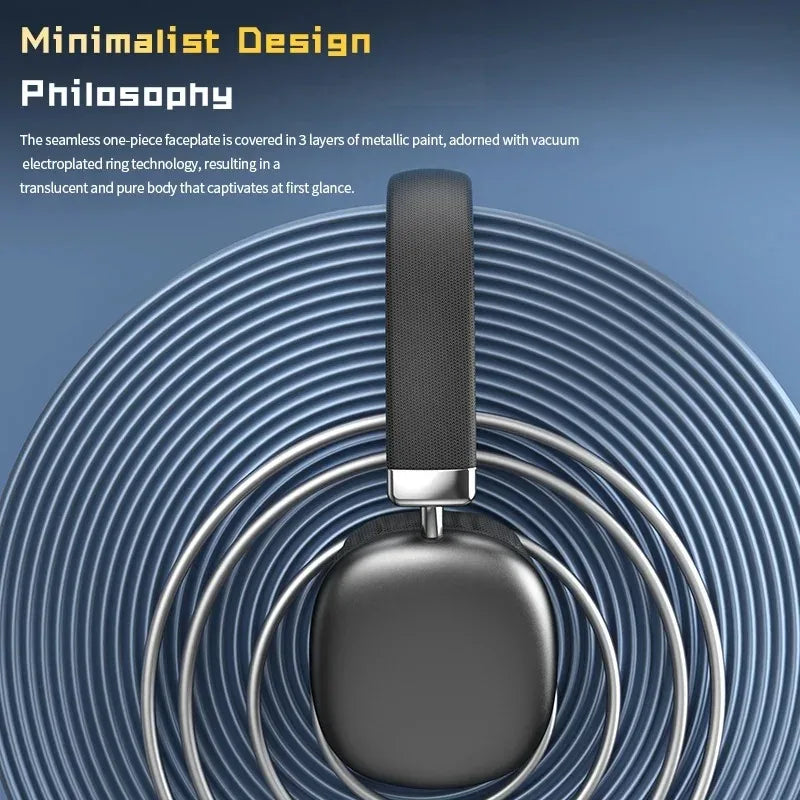 Wireless Over-Ear Fabric Headband Headphones with Noise Cancelling