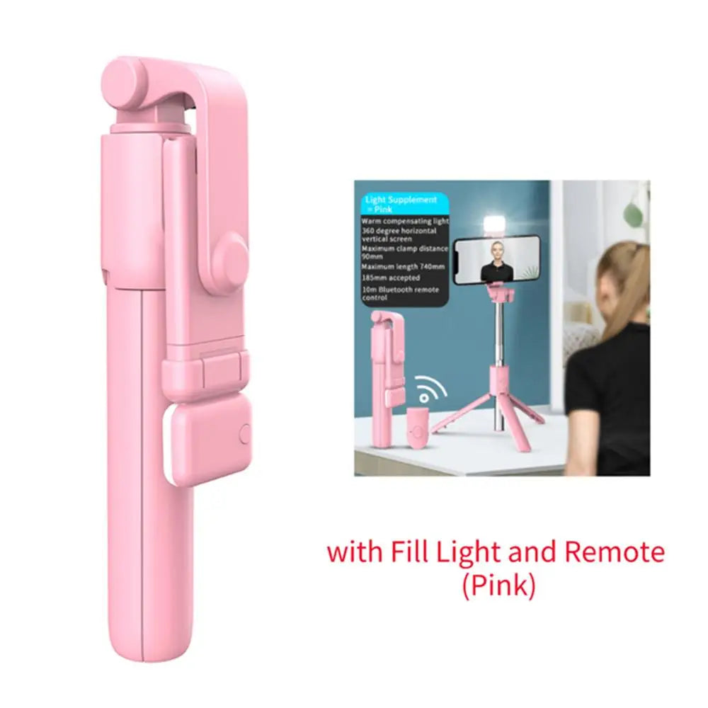 Bluetooth Selfie Stick Tripod with LED Fill Light and Remote
