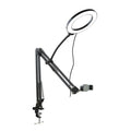 Overhead Desktop Phone Tripod with Ring Light for Video Recording