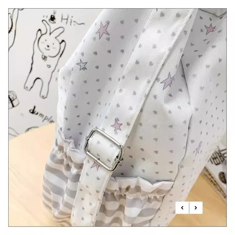 New Y2k Cute Ita Bag Girls Transparent Shoulder Bag Fashionable Large Capacity Polka Dot Canvas Tote Bag Casual Commuter Handbag